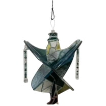 PuSpu Handmade Stained Glass Dancing Twirl Acrylic Material Weather-Resistant Reinforced Frame Melody Wind Chime For Home Garden Porch Window Hanging Decor