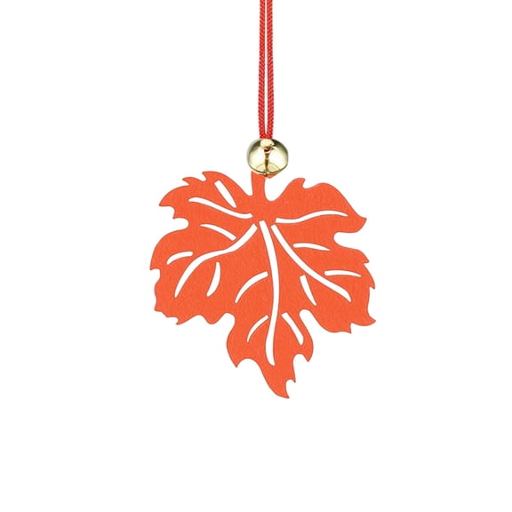 PuSpu Home Decor 10PCS Thanksgiving Maple Leaf Ornament Felts Cut Out Leaves Bells Family Party Household Products