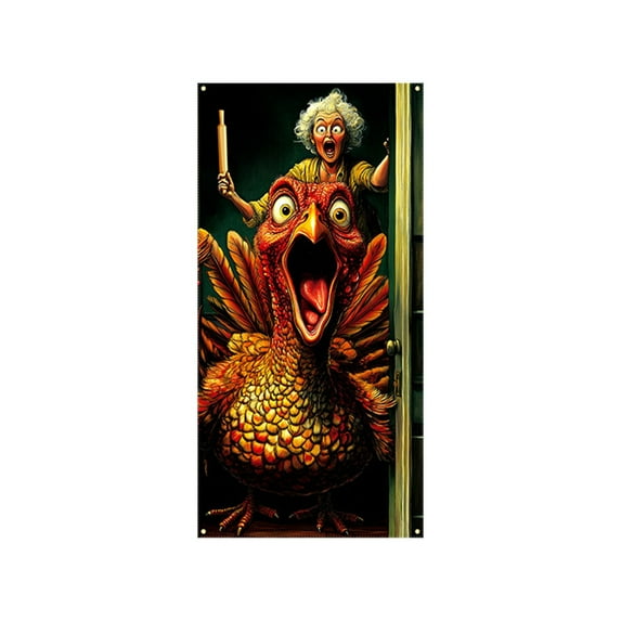 PuSpu Home Decor 35 X 71 Inch Thanksgiving Day Door Cover - Thanksgiving Day Door And Wall Decoration - Festival Party Decoration Household Products