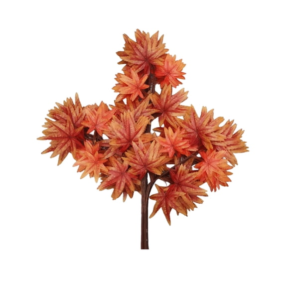 PuSpu Home Decor Artificial Branch Banyan Leaf Red Maple Leaf Indoor Fake Tree Ginkgo Leaf Plastic Branch Engineering Green Plant Branch Wholesale Household Products