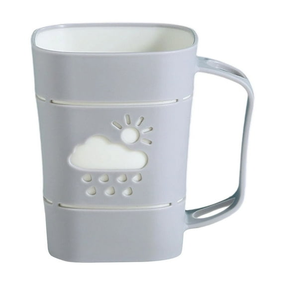 PuSpu Home Decor Bathroom Mouthwash Cup Cute Couple Toothbrush Cup Rain Pattern Handle Plastic Toothbrush Cup Household Products