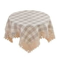 thumbnail image 1 of PuSpu Home Decor Cloths Round Polyester Woven Tablecloth Spill-Proof PolyesterLook Cover For Party Table Feature Extra Soft And Thick Fabric Wrinkle Household Products, 1 of 6