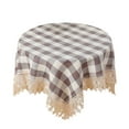 thumbnail image 1 of PuSpu Home Decor Cloths Round Polyester Woven Tablecloth Spill-Proof PolyesterLook Cover For Party Table Feature Extra Soft And Thick Fabric Wrinkle Household Products, 1 of 6