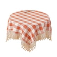 thumbnail image 1 of PuSpu Home Decor Cloths Round Polyester Woven Tablecloth Spill-Proof PolyesterLook Cover For Party Table Feature Extra Soft And Thick Fabric Wrinkle Household Products, 1 of 6