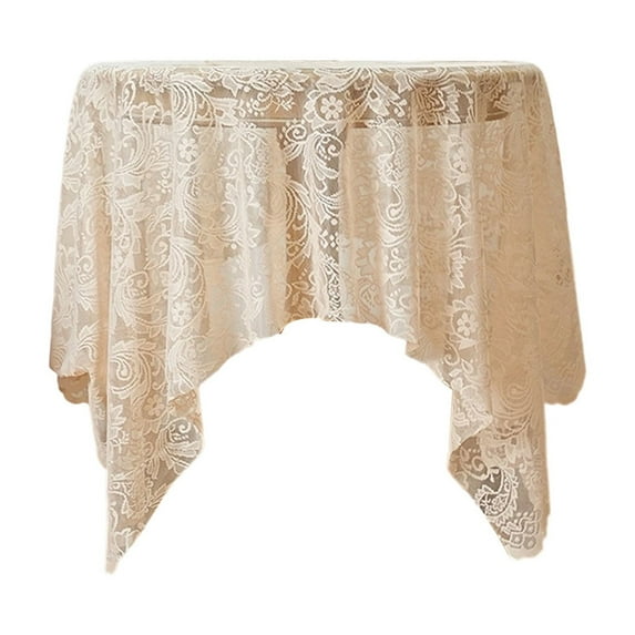 PuSpu Home Decor French Dining Table Coffee Table Cover Towel Lace Hollow Table Cloth Rectangular Decorative Round Table Household Products