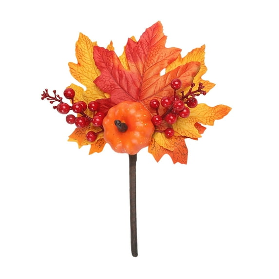 PuSpu Home Decor Halloween Plug-in Accessories Maple Wreath Props Simulation Pumpkin Strobile Red Fruit Thanksgiving Decoration Household Products