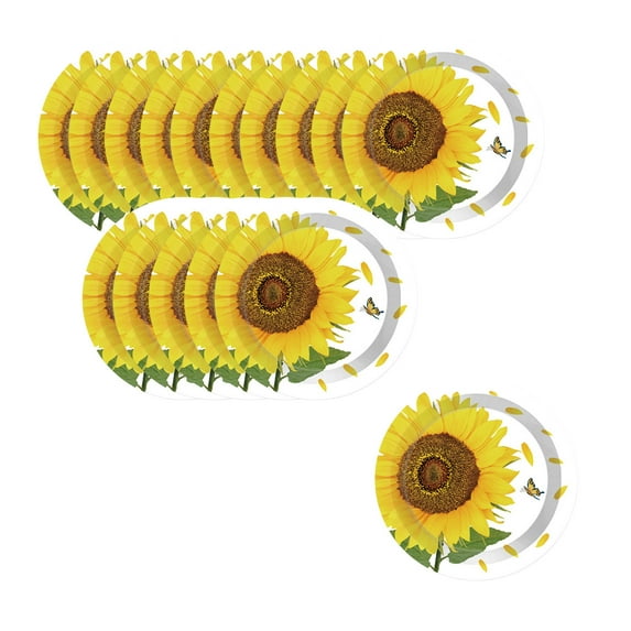 PuSpu Home Decor Sunflower Party Tableware Paper Plates Tableware Set Thanksgiving Party Tableware Supplies Tableware Set Household Products