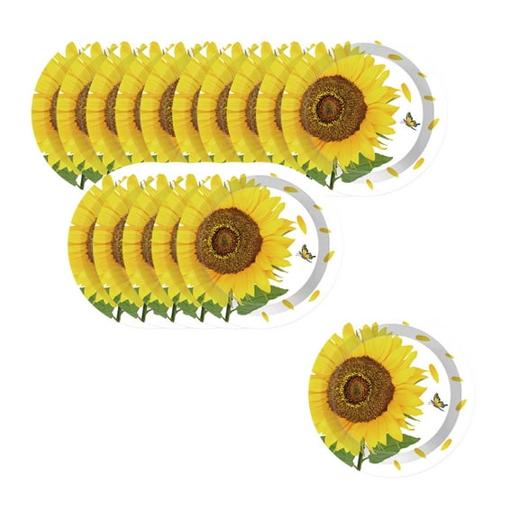PuSpu Home Decor Sunflower Party Tableware Paper Plates Tableware Set Thanksgiving Party Tableware Supplies Tableware Set Household Products