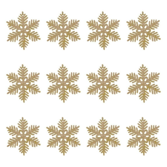 PuSpu Home Decoration 12pcs Christmas Decorations 10CM Snowflake Plastic Snowflake Christmas Tree Decoration Hollow Snowflake Pendant Holiday Products