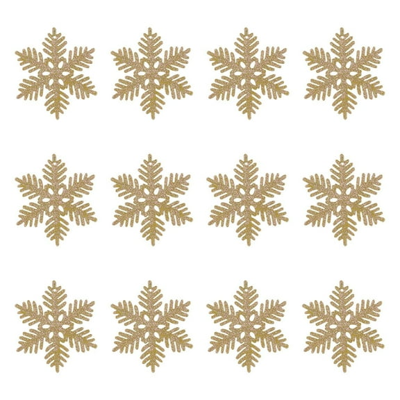 PuSpu Home Decoration 12pcs Christmas Decorations 10CM Snowflake Plastic Snowflake Christmas Tree Decoration Hollow Snowflake Pendant Holiday Products