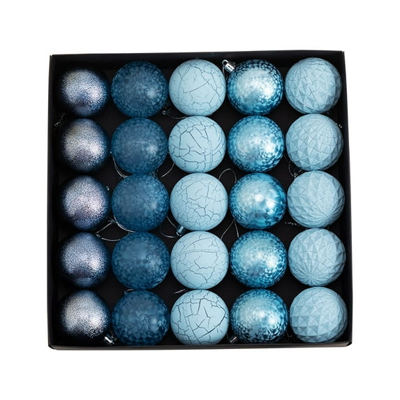 PuSpu Home Decoration 25pcs Christmas Decoration Pendant 6cm Wind Scratch Scratch Crack Painted Christmas Decoration Pendant Christmas Tree Pendant Holiday Products