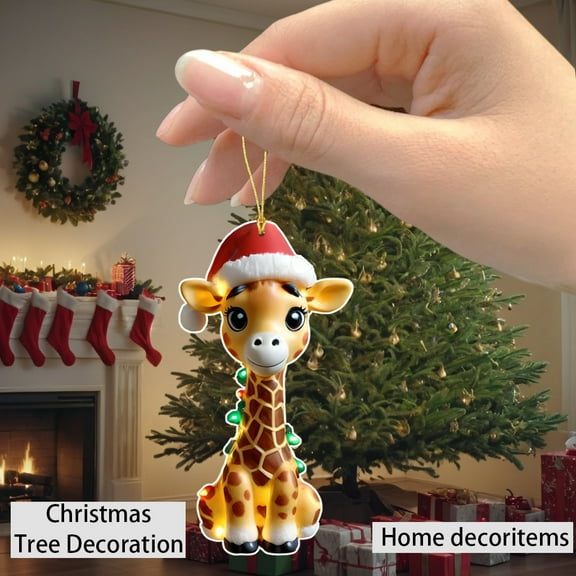 PuSpu Home Decoration 2D Acrylic Giraffe Festival Ornament Home Ornaments