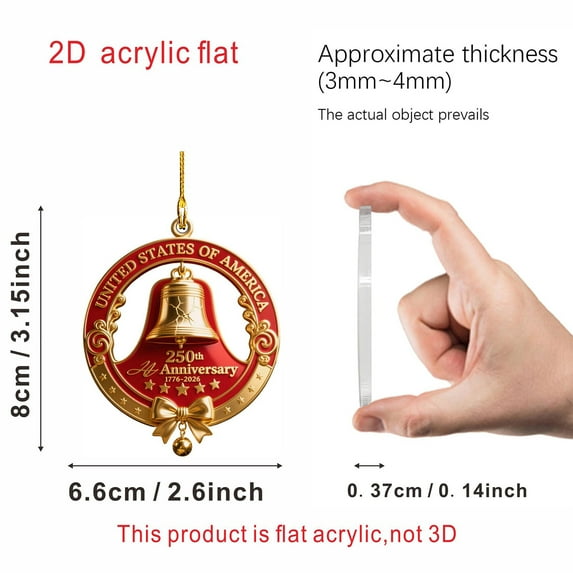 PuSpu Home Decoration 2d Acrylic Pendant For The 250th Anniversary Of The United States Clock Home Ornaments