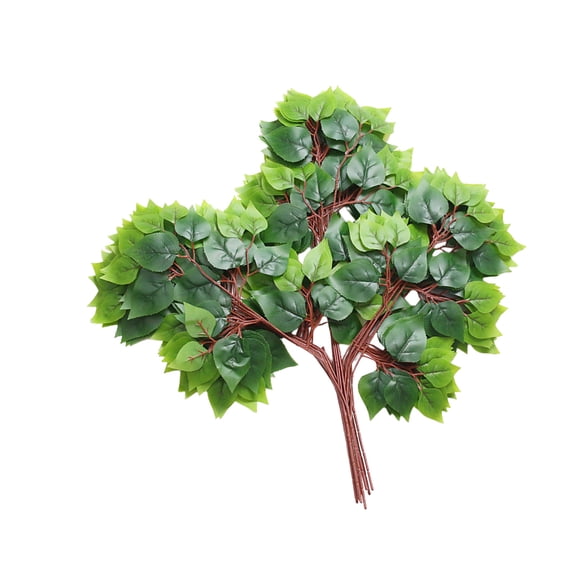PuSpu Home Decoration Artificial Branch Banyan Leaf Red Maple Leaf Indoor Fake Tree Ginkgo Leaf Plastic Branch Engineering Green Plant Branch Wholesale Home Indoor Ornament