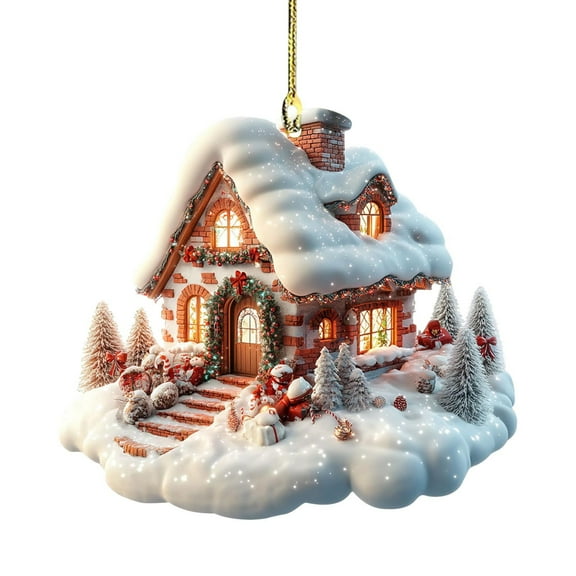 PuSpu Home Decoration Christmas Hanging Decoration Christmas Tree Decoration Exquisite House Acrylic Hanging Decoration Holiday Products