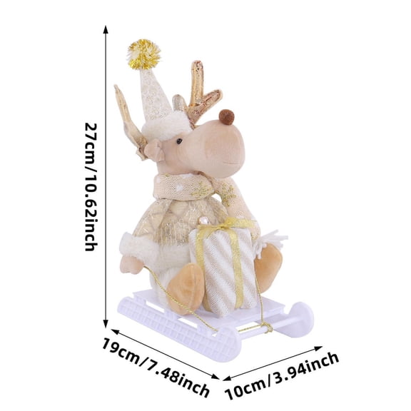PuSpu Home Decoration Christmas Sleigh Santa Claus Snowman And Reindeer Figurines Festive Decorative Pieces Holiday Products
