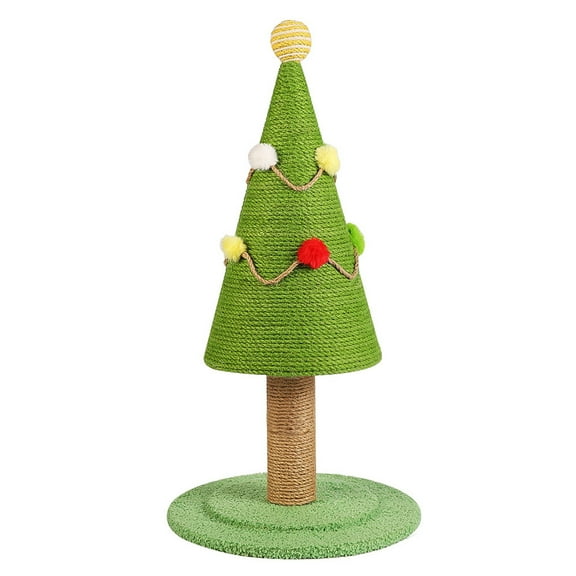 PuSpu Home Decoration Climbing Frame Christmas Tree Natural Sisal Scratch Column Simulation Pasture Large Wear- Scratch Toy Scratch Board Home Indoor Ornament