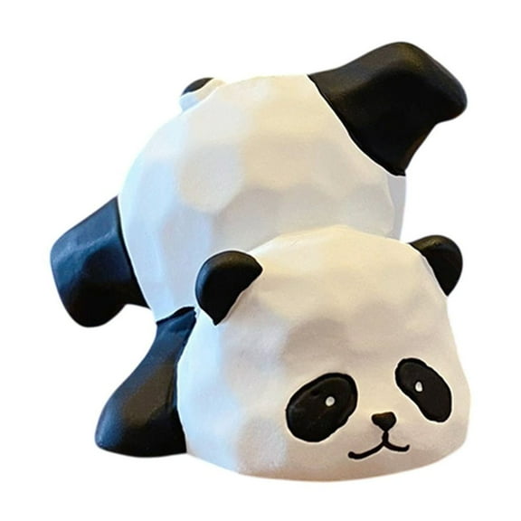 PuSpu Home Decoration Resin Pandas Ornament Home Desktop Decorations Ornaments Brazilians Wood Accessories Sculpture Home Indoor Ornament