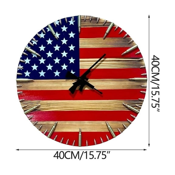 PuSpu Home Decoration Vintage Military-Style Bullets Clock Flat Models Requires 1 AA Battery Not Included Holiday Products