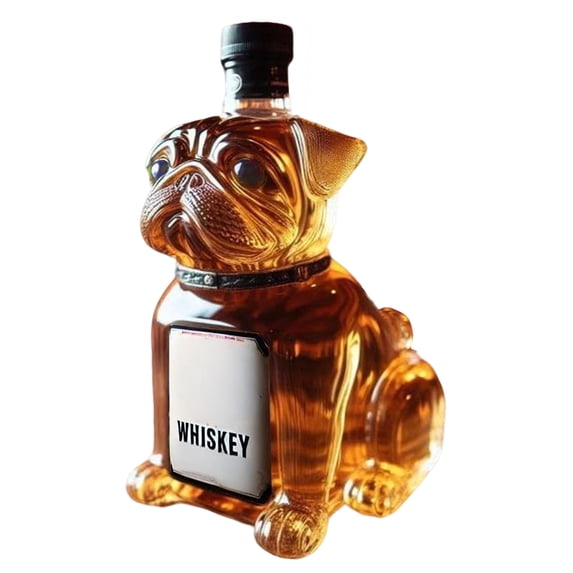 PuSpu Inventive Dog Whiskey Bottle Clear High Borosilicate Glass Bottle Fashionable Shaped Whiskey Decanter Enhance Your Wine Style Suitable For Gift And Own Use Kitchen Utensils