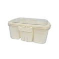 thumbnail image 1 of PuSpu Large Portable Snack Box 32x24x8 cm 1Pcs White Plastic Tray with Lid Handle Transparent Organizer for Travel Camping Fruit Candy Vegetable Storage, 1 of 6