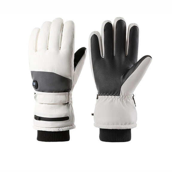 PuSpu Men's And Women's Winter Heated Gloves For Cycling Waterproof Touchscreen Fleece Lined Warm Ski Gloves