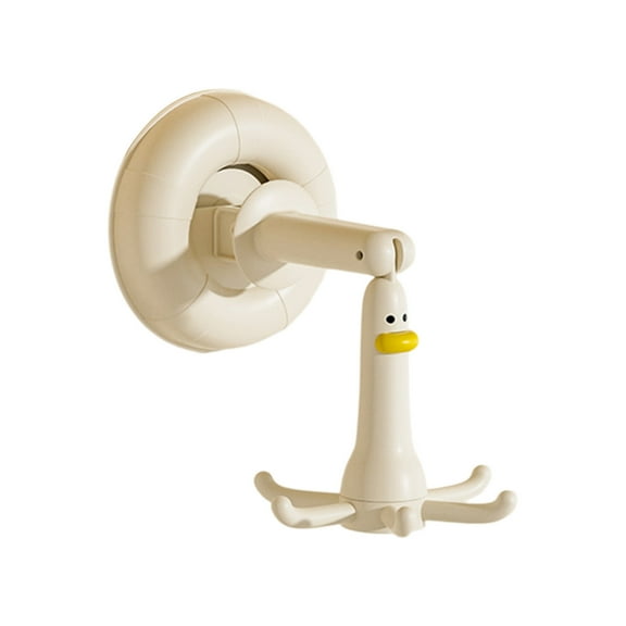 PuSpu Multifunctional Six-Claw Suction Cup Hook - White Plastic, 1PC, 360° Rotatable, Space-Saving Non-Destructive Wall Hanger for Kitchen, Bathroom Utensils Organization & Storage