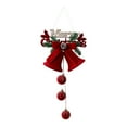 thumbnail image 1 of PuSpu Nordic Christmas Bells Ornament 13cm 1pc Red Flocked Fabric Window Hanging Decorations Holiday Home Party Decor Festive Embellishments, 1 of 6