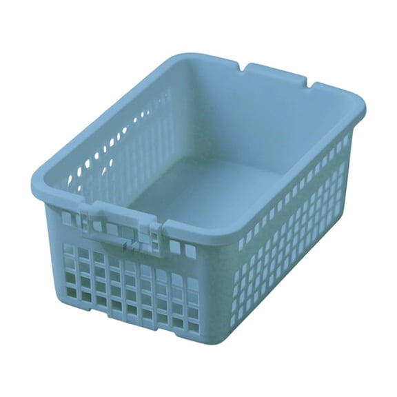 PuSpu Plastic Storage Basket 37x25.5x16cm Blue Stackable Cabinet Organizer for Home Kitchen Living Room Toy Snack Storage