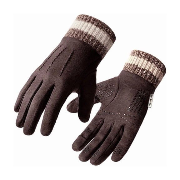 PuSpu Reflective Zipper Gloves Thick Warm Windproof Men And Women Cycling Driving Car Skiing Outdoor Gloves