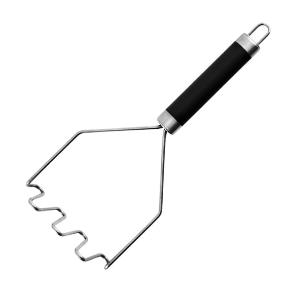 PuSpu Stainless Steel Wavy Potato Masher, 430 Stainless Steel & Plastic Handle Potato Press, Hanging Design Dishwasher Safe Kitchen Tool for Mashing Sweet Potato Taro Avocado
