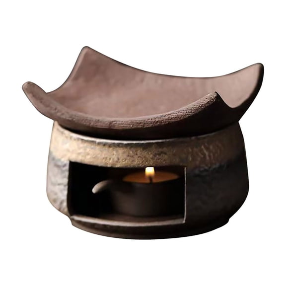 PuSpu Tea Roasting Stove Set 8-12cm Opening 3 Pieces Ceramic Material Candle Heating Element Tea Ceremony Accessory Home Office Outdoor Camping Aroma Enhancing Tea Warmer