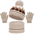 thumbnail image 1 of PuSpu Three-piece Set For Boys And Girls Including A Hat And Scarf Made Of And Thickened Material Suitable For Fall And Winter Ball Baby Hat, 1 of 5