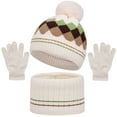 thumbnail image 1 of PuSpu Three-piece Set For Boys And Girls Including A Hat And Scarf Made Of And Thickened Material Suitable For Fall And Winter Ball Baby Hat, 1 of 5