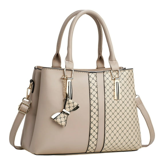 PuSpu Tote Bag for Women – Large Patchwork Leather Handbag & Crossbody Purse, Multi-Layer Home Decoration Organizer, Elegant Kitchen Utensils Carryall