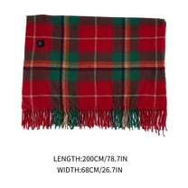 PuSpu USB Heated Blanket Heated Throw Blanket USB Throw Blanket With Zipper Wearable Portable Throw Wrap Washable Christmas Ornaments