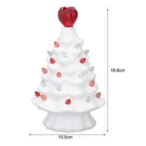 PuSpu Valentine's Day Decoration Ceramic Valentine Tree LED Decor with Battery Case,White