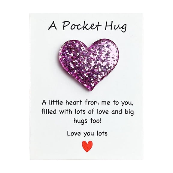 PuSpu Valentine's Day Decoration English A Pocket Card Motivational Blessings Glitter Heart Holiday Gift