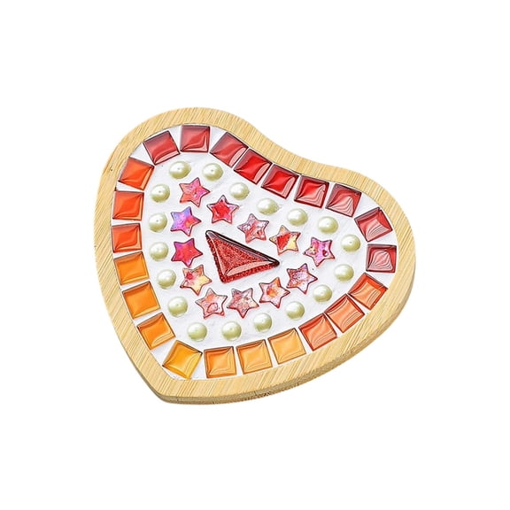 PuSpu Valentine's Day Decoration Valentines Day Crafts Mosaicss Tile Set Wooden Cup Mats Mixed Color Mosaicss Set Crafts Pack 6ml