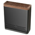 thumbnail image 1 of PuSpu Wall-Mounted Knife Rack 20x18.1x6cm Black Walnut & Aluminum Slot-Style Holder, Space-Saving Drain Tray, Kitchen Organizer for Secure Partitioned Storage, 1 of 7