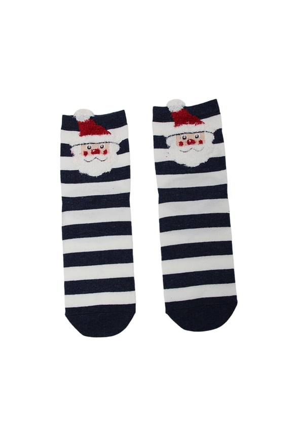 Xmas Crew Socks 26x8cm 1Pair Nylon Spandex Multicolor Cute Cartoon Print Warm Mid Calf Holiday Winter Thermal Soft Breathable