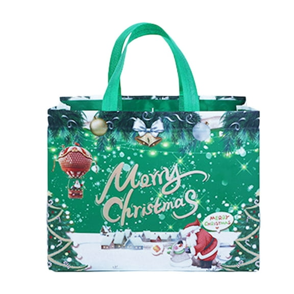 PuSpu Xmas Tote 32.5x25x17 cm 1pc Multicolor Non-Woven Reusable Holiday Carrier Storage Present Bag Party Decoration 12.8x9.8x6.7"
