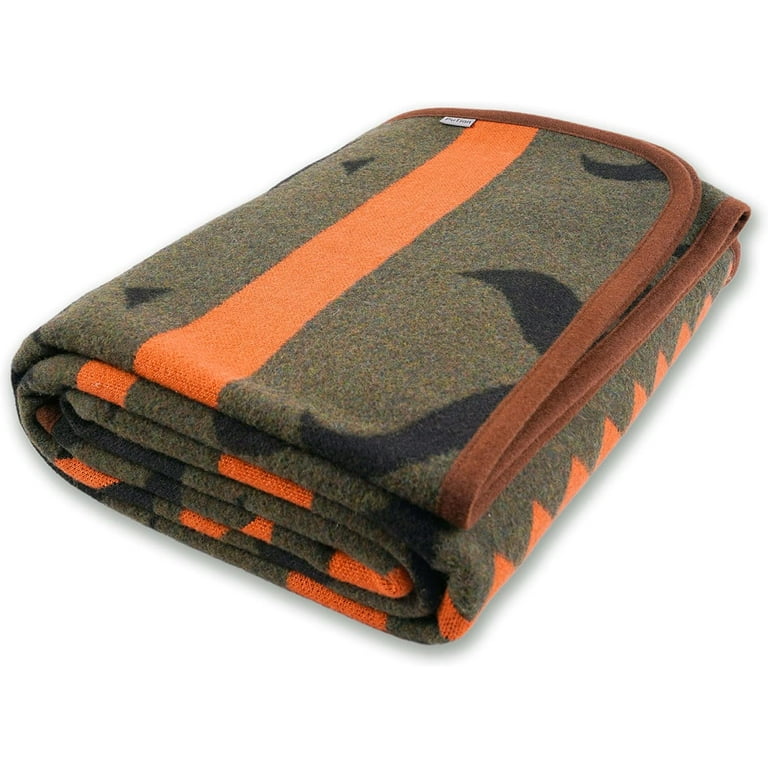 PuTian Merino Wool Blanket 51 x 63 Thick Warm Soft Washable Twin Throw Great for Bed Couch Camping Outdoor Pets Travel Green Flame Walmart