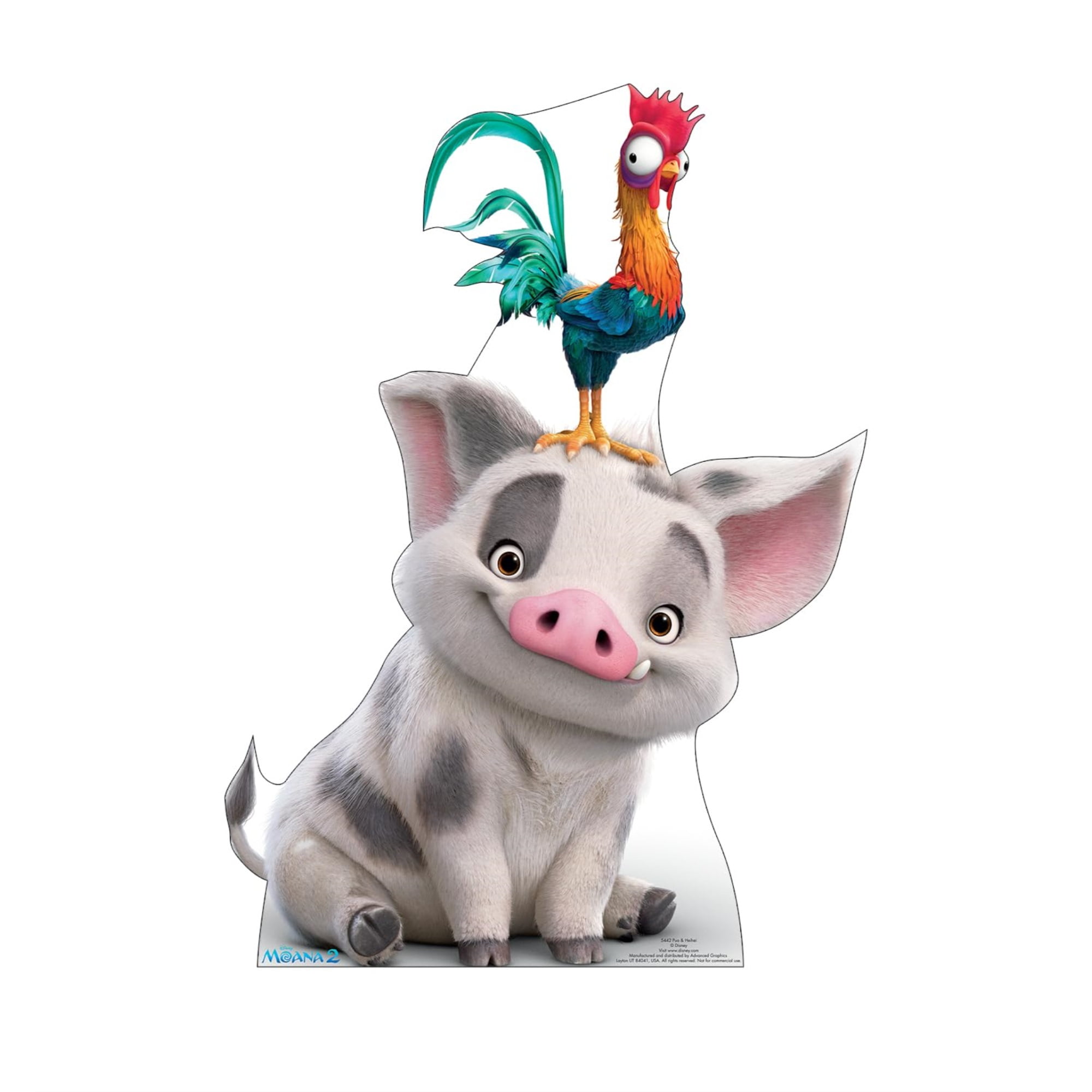 Cardboard People Pua & Heihei Life Size Cardboard Cutout Standup - Disneys Moana 2 (2024 Film)