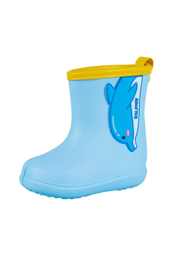 Cartoon Children's Rain Boots Girl Boots Size 1 Non Children Water Toddler Girl Shoe Boots Shoes Classic Children Rainboots Waterproof Rain Boots Kids Commander