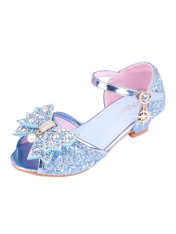 Children Shoes with Girls Size 2 Shoes Shiny Sandals Princess Shoes Big Girls Tennis Shoes Size 2 Bow High Heels Show Girls Trainers Princess Shoes