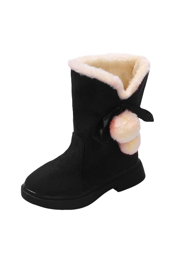 Children Shoes Flat High Rain Boots Girls Boots Fashionable Soft Soles Kid Rain Boots Velvet Warm Snow Boots Bling Boots Kids Outdoor Princess Boots