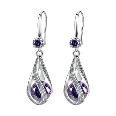 Puawkoer Fashion Earrings Stainless Steel Bow Earrings Round Earrings Women Creative Drop Earrings for Women Earrings Diamond Dangling Earring Hoop Earrings for Women