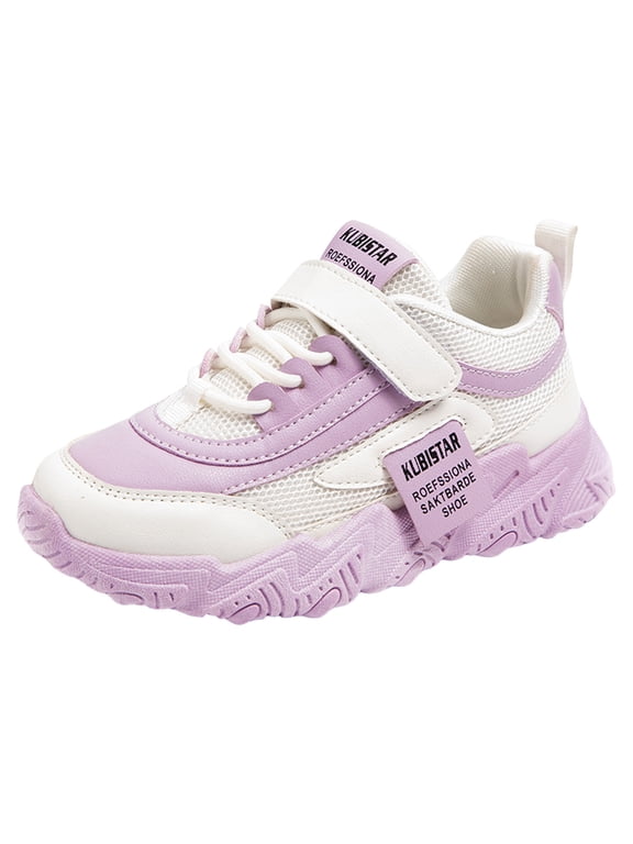 Fashion Four Seasons Children Just one You By Shoes Sneakers Girls Flat Thick Bottom Non Lightweight Mesh Upper Breathable Comfortable Lace Up Hook Loop Solid Co
