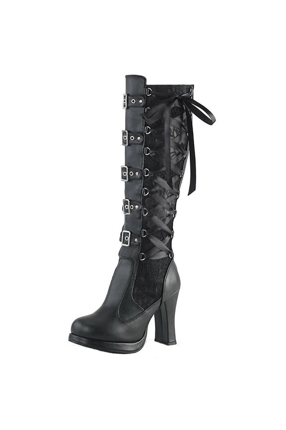 Fashion Women Cross Snakeskin Thigh High Boots Women Wide Calf Tied Leather Kneeth Platform Flat Thigh High Boots for Women Wide Calf Boots Gothic Bows Shoes
